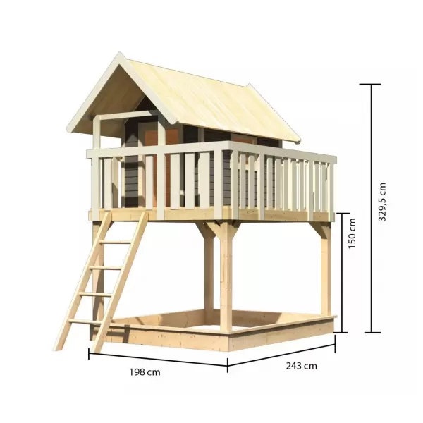 Dětské hřiště KARIBU FIDEL 22351 terragrau LG3344
