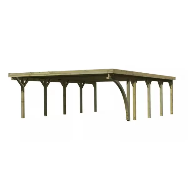 Carport KARIBU CLASSIC 3B 61979 ocelové střešní plechy LG3367