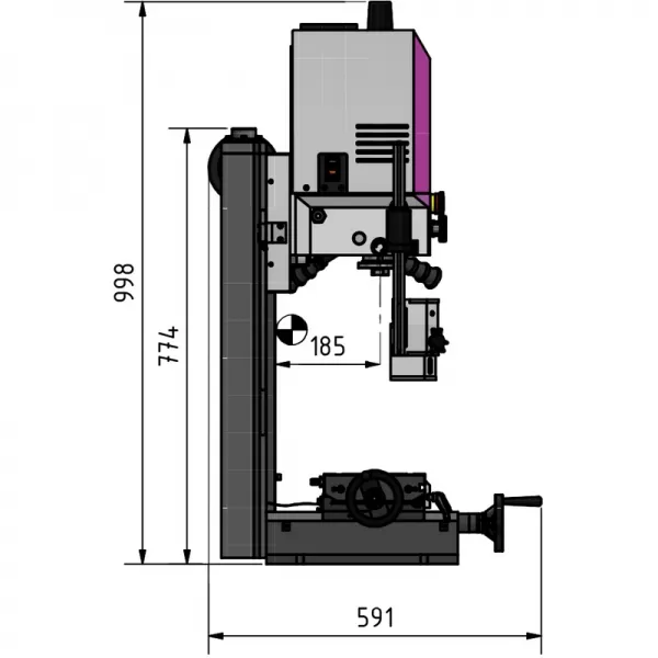 Vrtačko-frézka OPTImill MH 2 DV Optimum 3337126