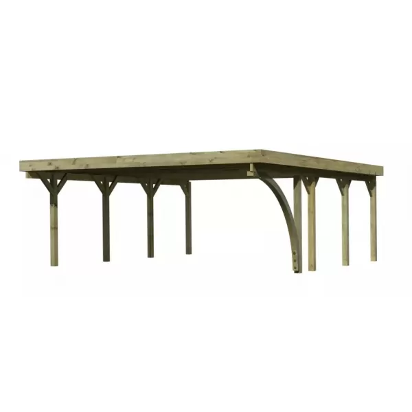 Carport KARIBU CLASSIC 2B 61976 ocelové střešní plechy LG3364