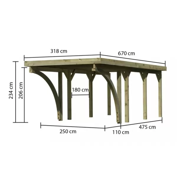 Carport KARIBU CLASSIC 2C 61954 LG3303