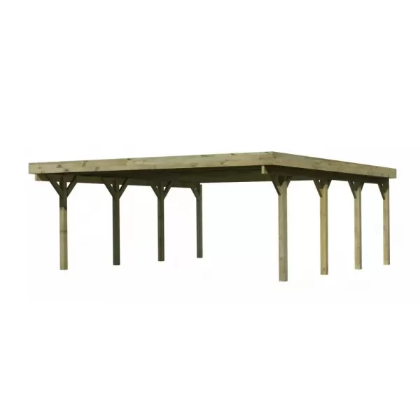 Carport KARIBU CLASSIC 2A 61975 ocelové střešní plechy LG3363