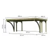Carport KARIBU CLASSIC 1C 61974 ocelové střešní plechy LG3362