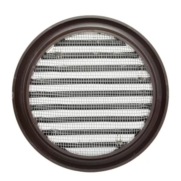 PVC větrací mřížka kruhová s přírubou a síťkou Ø 80 mm, hnědá DALAP 3441