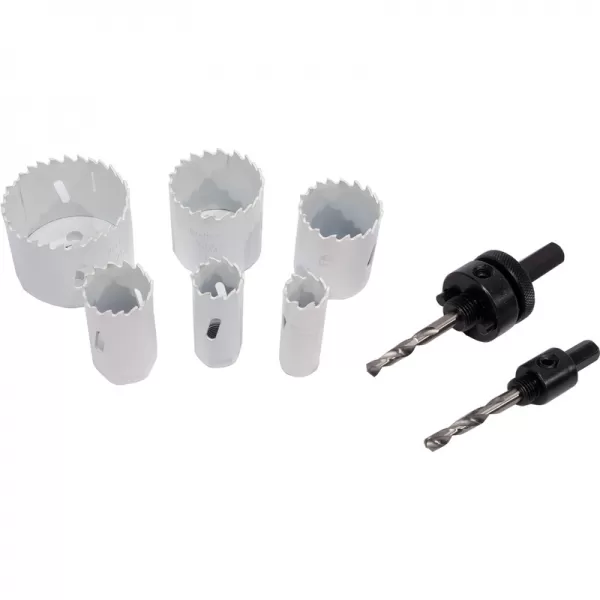Sada vykružovacích bimetalových korunek 9 dílů 19-57 mm, plastový box XTline M24750P