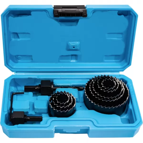 Sada vykružovacích korunek 10 dílů 19-64 mm, plastový box XTline XT11808