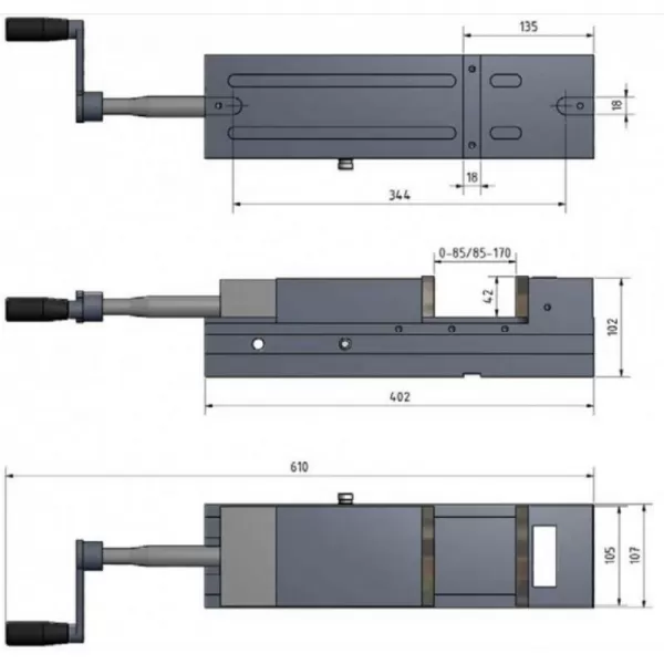 Hydraulický svěrák OPTIMUM HCV 105