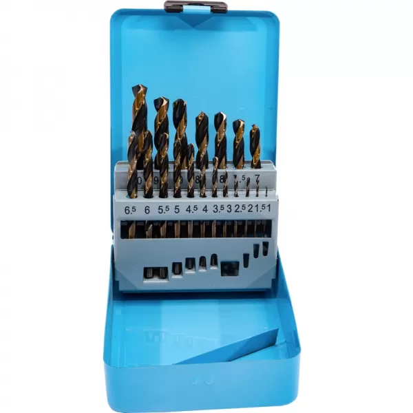 Sada vrtáků do kovu HSS-R 1-10 mm 19 dílů, kovový obal XTline XT32030
