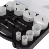 Sada 14-dielnych 19-64 mm ryhovacích bimetalových koruniek, plastový box XTline M24751P