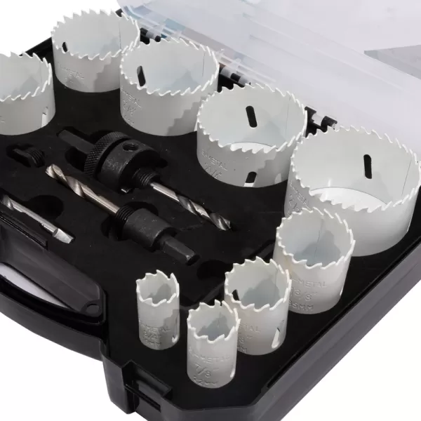 Sada 14-dielnych 19-64 mm ryhovacích bimetalových koruniek, plastový box XTline M24751P