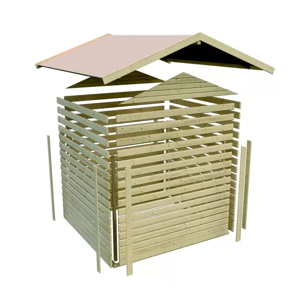 Dřevěný domek KARIBU AMBERG 5 (23600) natur LG3509
