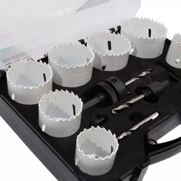 Sada 14-dielnych 19-64 mm ryhovacích bimetalových koruniek, plastový box XTline M24751P