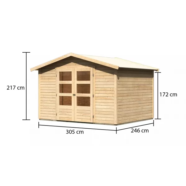 Dřevěný domek KARIBU AMBERG 5 (23600) natur LG3509