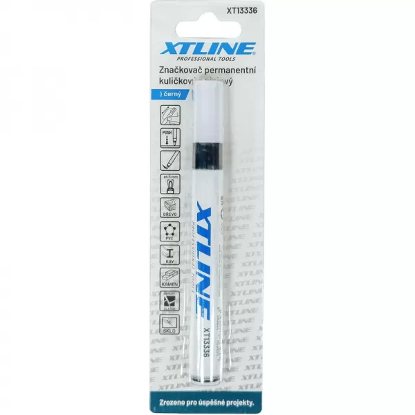 Značkovač permanentní kuličkový - olejový černý XTline XT13336