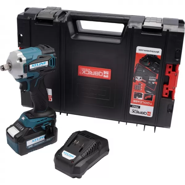 Akumulátorový akumulátorový rázový uťahovák pre 1/2" hlavu 18V/5,0 Ah + box Xtline XT102832-1B5B
