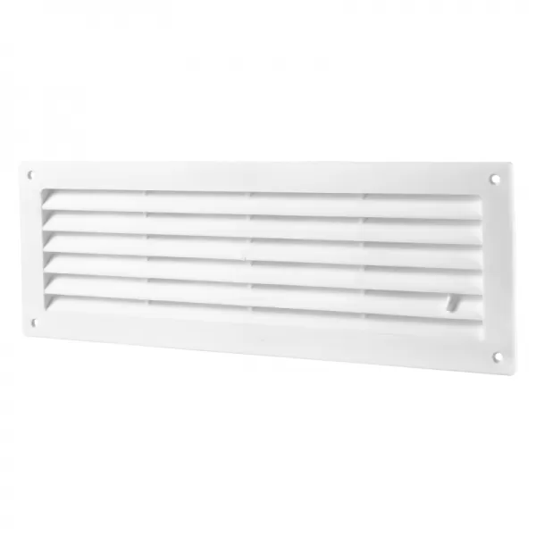 PVC dveřní ventilační mřížka s regulací 368x130 mm, bílá DALAP 373