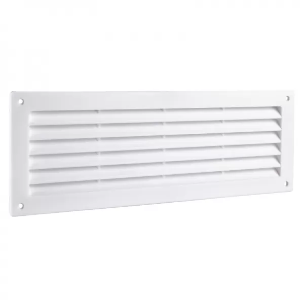PVC dveřní větrací mřížka 368x130 mm, bílá DALAP 377