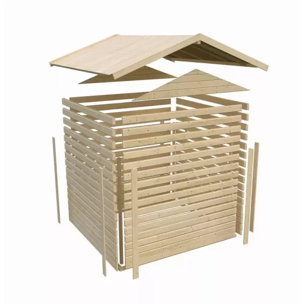 Finská sauna KARIBU BOSS 1 (35245) s předsíní terragrau LG3775