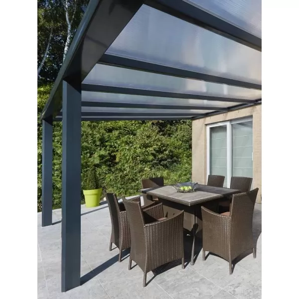 Hliníková pergola SKYLUX CLIMALUX 4,0 x 4,0 m antracit + bronz PC LG3756