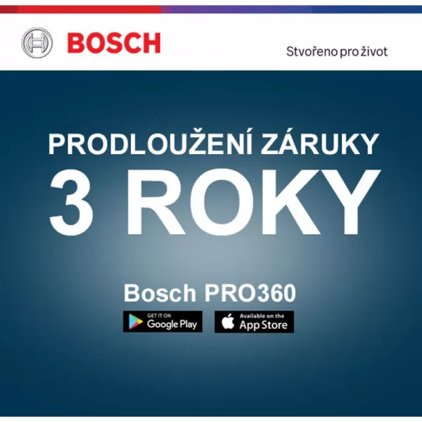 Predĺžená záruka Bosch na 3 roky (registrácia tovaru do 4 týždňov)