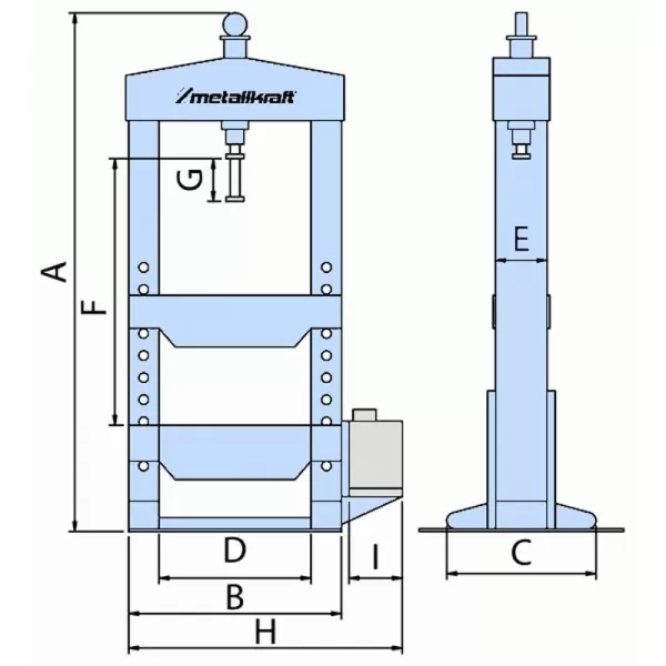 Ruční nožní hydraulický lis Metallkraft WPP 30 BK