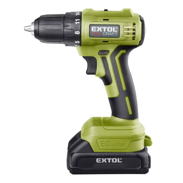 Aku vŕtací skrutkovač 20V 2x2,0Ah Brushless EXTOL CRAFT 402450