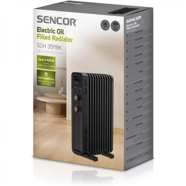 Olejový radiátor SENCOR SOH 3511BK