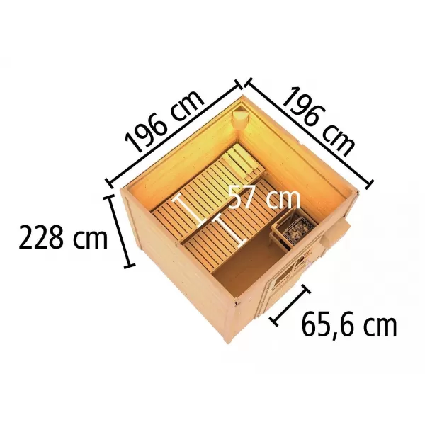 Finská sauna KARIBU HYTTI 2 (97707) terragrau LG4145