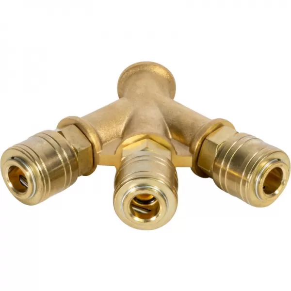 3-cestný rozdělovač vzduchu s rychlospojkami (3/8“ vnitřní závit) Güde 41138