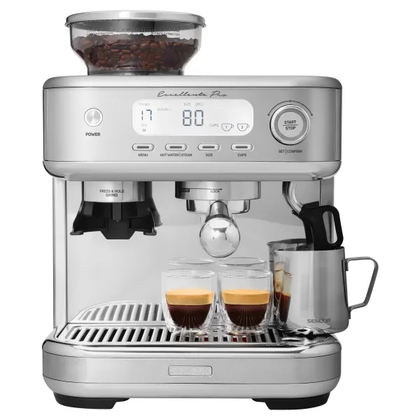 Pákový espresso kávovar s mlýnkem na kávu SENCOR SES 6050SS
