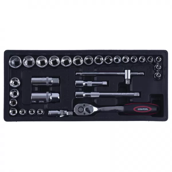 Sada hlavic šestihranných 3/8" 31 dílů STAVTOOL PWT110