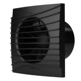 Axiálny kúpeľňový ventilátor v čiernej farbe O 100 mm so spätným ventilom DALAP 41095