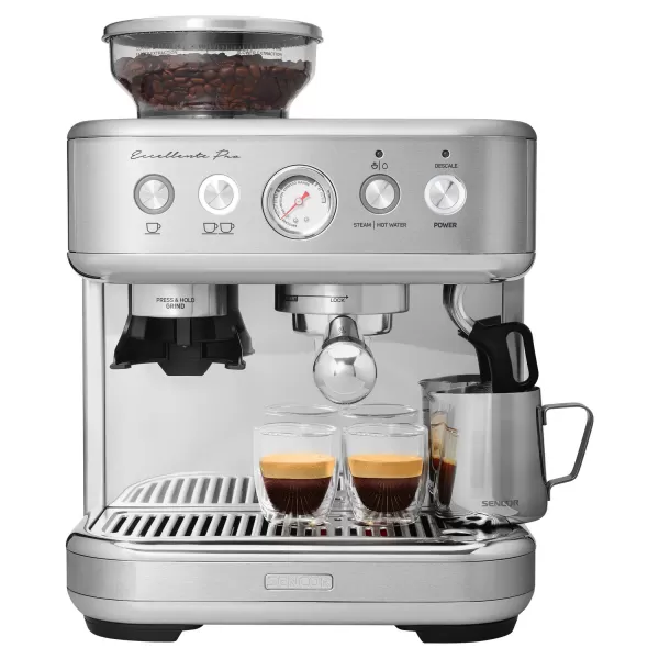 Pákový espresso kávovar s mlýnkem na kávu SENCOR SES 6010SS