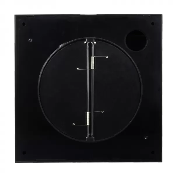 Axiálny kúpeľňový ventilátor v čiernej farbe O 100 mm so spätným ventilom DALAP 41095