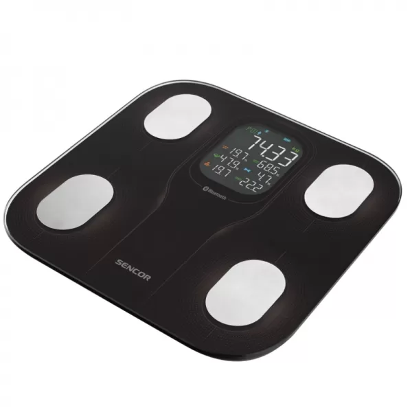Chytrá osobní fitness váha s velkým displejem SENCOR SBS 9002BK