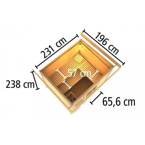Finská sauna KARIBU HYTTI 3 (97711) terragrau LG4147