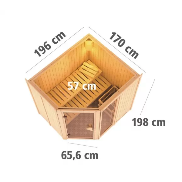 Finská sauna KARIBU FIONA 2 (49972) LG4207