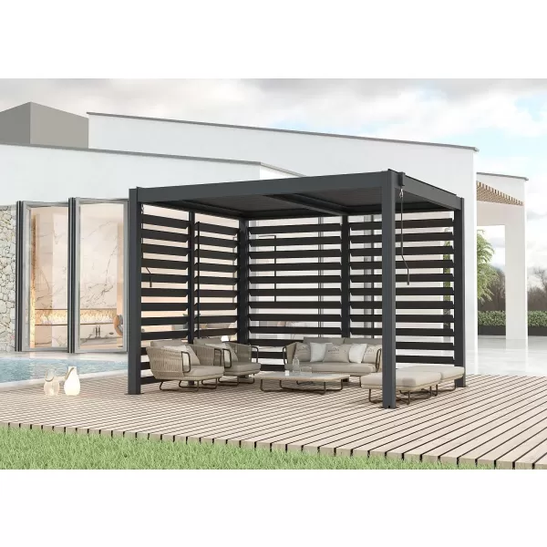 Boční lamelová zástěna 4,0 m k pergole LANITPLAST BIOCLIMATIC BASIC LG4295