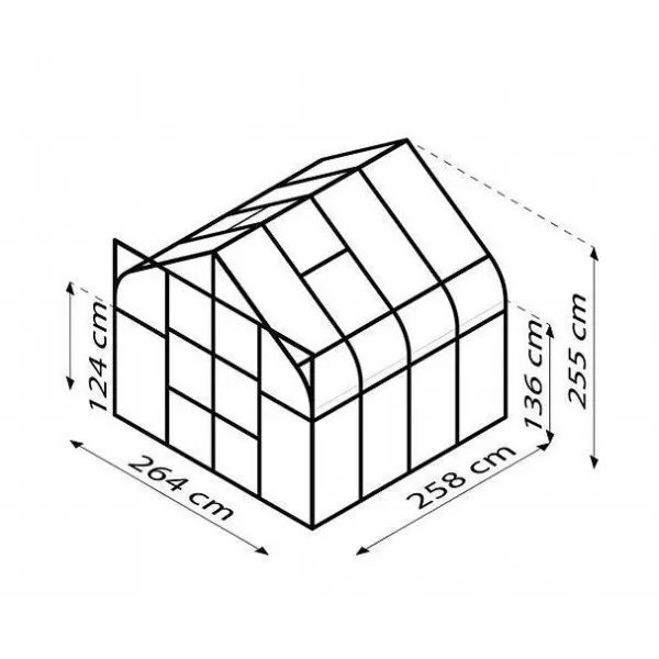 Skleník VITAVIA DIANA 6700 čiré sklo 3 mm černý LG4220