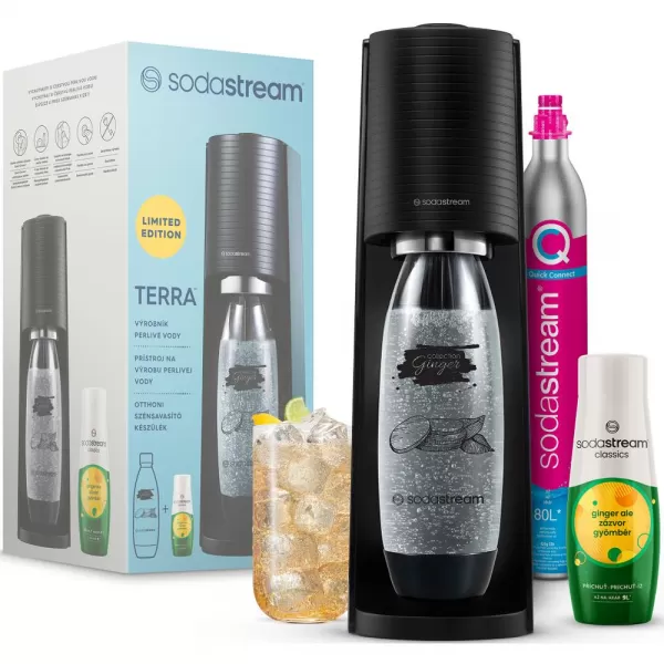 Výrobník perlivej vody Sodastream TERRA Black Ginger Ale Mpack 42007329