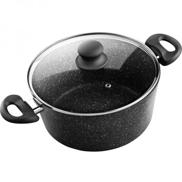 Kastrol s poklicí 18cm černá LAMART LT1137