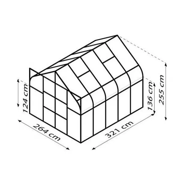 Skleník VITAVIA DIANA 8300 čiré sklo 3 mm zelený LG4229