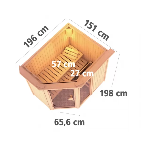 Finská sauna KARIBU FIONA 1 (59672) LG4204