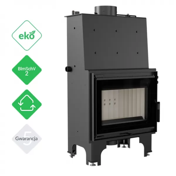 Krbová vložka s dvojitým prosklením a s výměníkem černá KRATKI AQUARIO M12