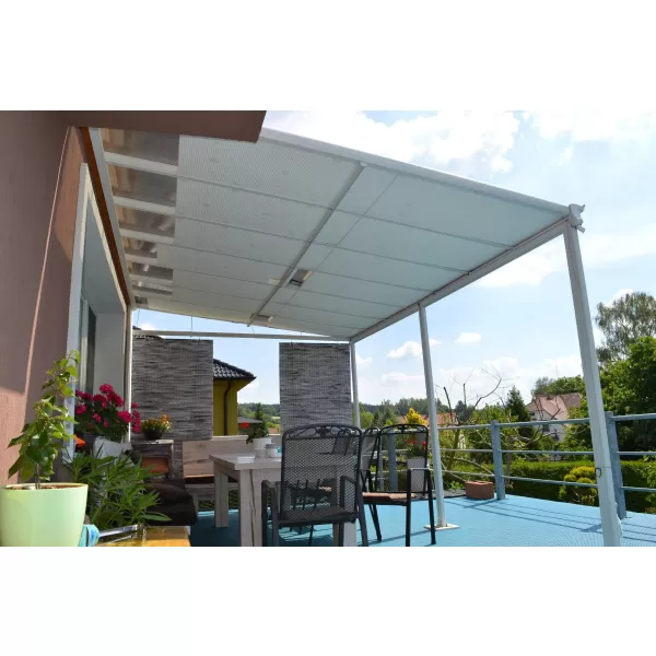 Hliníková pergola LANITPLAST WALL 43 FSX bílá + čirý PC LG4315