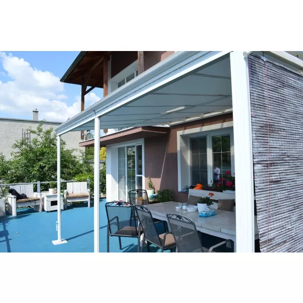 Hliníková pergola LANITPLAST WALL 43 FSX bílá + čirý PC LG4315