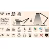 Lampa stolní s lupou, USB napájení, bílá, 2400lm, 3 barvy světla, 5x zvětšení EXTOL LIGHT 43161