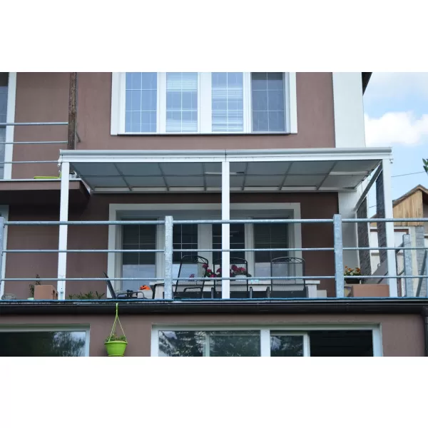 Hliníková pergola LANITPLAST WALL 53 FSX bílá + čirý PC LG4319