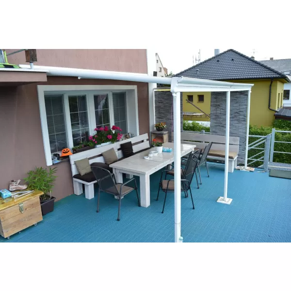 Hliníková pergola LANITPLAST WALL 33 FSX bílá + čirý PC LG4311