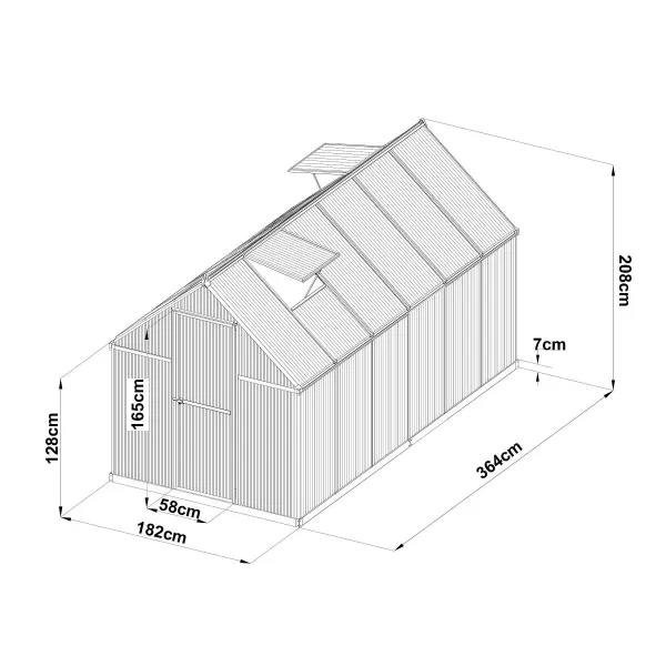 Skleník LANITPLAST SARANA 6x12 PC 4 mm černý LG4335